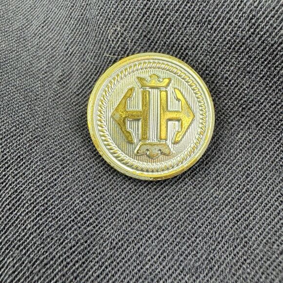 Vintage Ann Freedberg Wool Blazer 4 Navy Gold Button Double Breasted Jacket - Picture 9 of 12